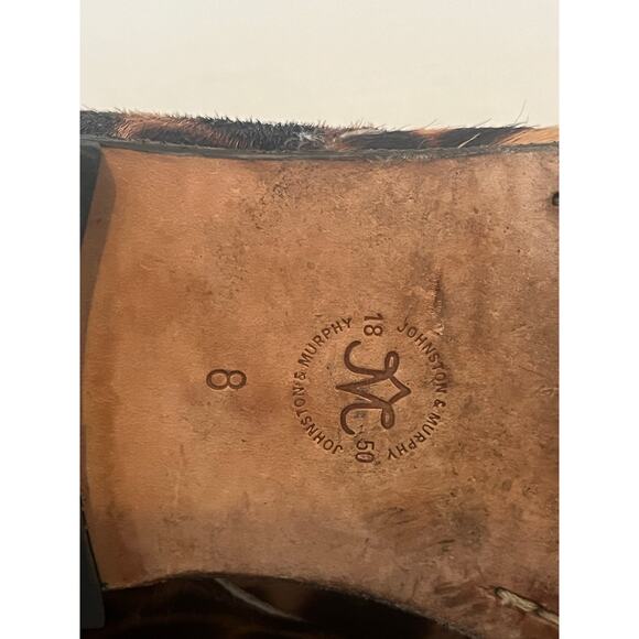 Women's JOHNSTON & MURPHY Pony Hair Cheetah print Ankle Booties Boots Sz 8M - Picture 9 of 9